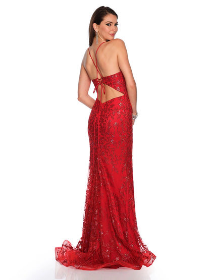 EMBROIDERED SEQUINS OPEN BACK GOWN